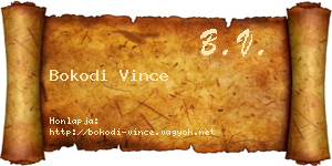 Bokodi Vince névjegykártya