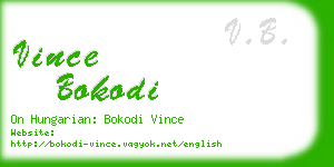 vince bokodi business card